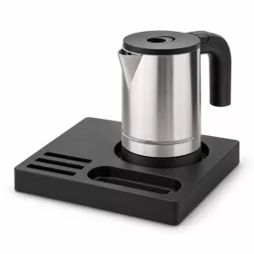   Bentley Orange Tablett (schwarz) + Halo Wasserkocher, 0,8 l (Edelstahl) – Set