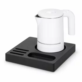   Bentley Orange Tablett (schwarz) + Halo Wasserkocher, 0,6 l (weiß) – Set