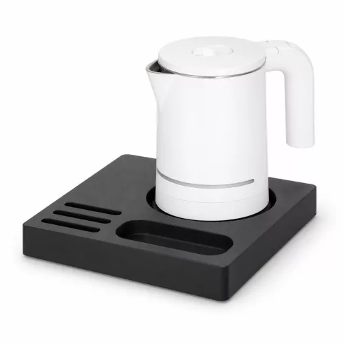 Bentley Orange Tablett (schwarz) + Halo Wasserkocher, 0,6 l (weiß) – Set