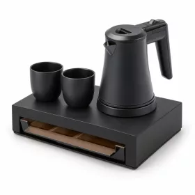   Bentley Canella Tablett (schwarz) + Coral Wasserkocher, 0,5 l (mattschwarz) – Set