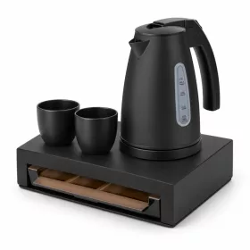   Bentley Canella Tablett (schwarz) + Saffron View Wasserkocher, 1 l (mattschwarz) – Set