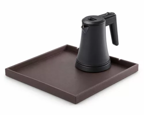 Bentley Fuji Tablett (klassisch braun) + Coral Wasserkocher, 0,5 l (mattschwarz) – Set