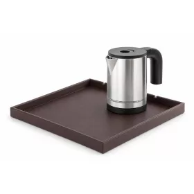   Bentley Fuji Tablett (klassisch braun) + Halo Wasserkocher, 0,8 l (Edelstahl) – Set