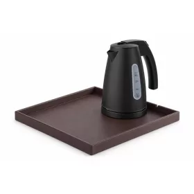   Bentley Fuji Tablett (klassisch braun) + Saffron View Wasserkocher, 1 l (mattschwarz) – Set