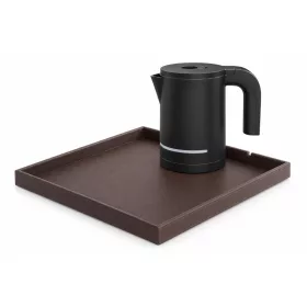   Bentley Fuji Tablett (klassisch braun) + Halo Wasserkocher, 1 l (schwarz) – Set