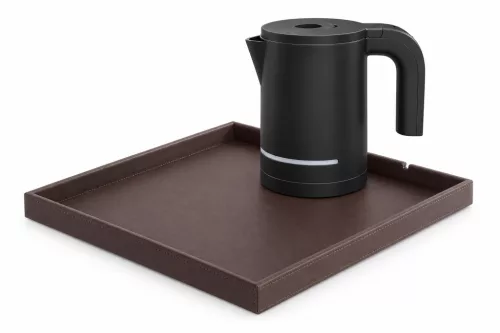 Bentley Fuji Tablett (klassisch braun) + Halo Wasserkocher, 1 l (schwarz) – Set