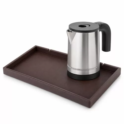 Bentley Etna Tablett (klassisch braun) + Halo Wasserkocher, 0,8 l (Edelstahl) – Set