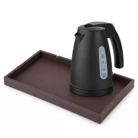   Bentley Etna Tablett (klassisch braun) + Saffron View Wasserkocher, 1 l (mattschwarz) – Set