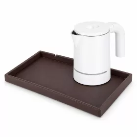   Bentley Etna Tablett (klassisch braun) + Halo Wasserkocher, 0,6 l (weiß) – Set