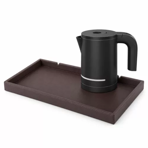 Bentley Etna Tablett (klassisch braun) + Halo Wasserkocher, 1 l (schwarz) – Set