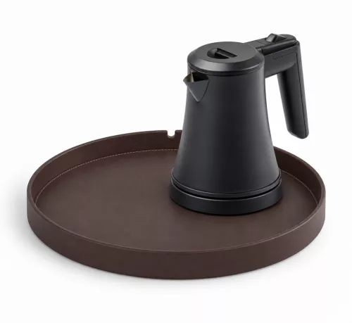 Bentley Maroa Tablett (klassisch braun) + Coral Wasserkocher, 0,5 l (mattschwarz) – Set
