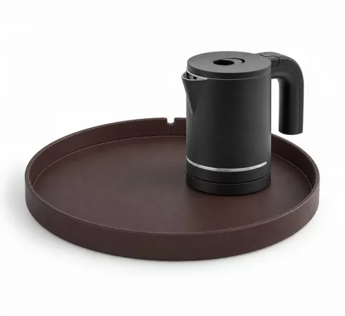 Bentley Maroa Tablett (klassisch braun) + Halo Wasserkocher, 0,6 l (mattschwarz) – Set