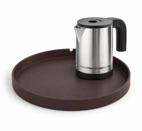 Bentley Maroa Tablett (klassisch braun) + Halo Wasserkocher, 0,8 l (Edelstahl) – Set