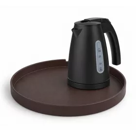   Bentley Maroa Tablett (klassisch braun) + Saffron View Wasserkocher, 1 l (mattschwarz) – Set