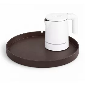   Bentley Maroa Tablett (klassisch braun) + Halo Wasserkocher, 0,6 l (weiß) – Set