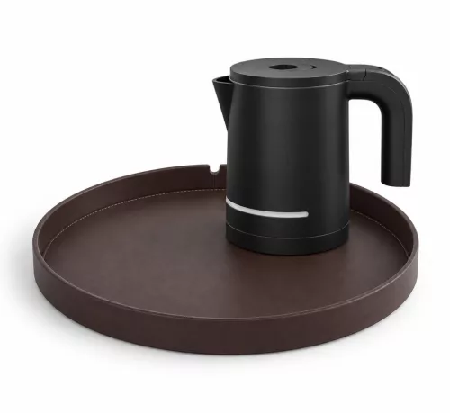Bentley Maroa Tablett (klassisch braun) + Halo Wasserkocher, 1 l (schwarz) – Set