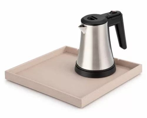 Bentley Fuji Tablett (Natur) + Coral Wasserkocher, 0,5 l (Edelstahl) – Set