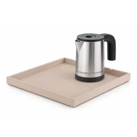   Bentley Fuji Tablett (Natur) + Halo Wasserkocher, 0,8 l (Edelstahl) – Set