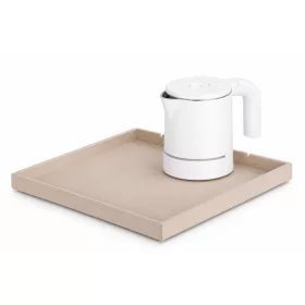   Bentley Fuji Tablett (Natur) + Halo Wasserkocher, 0,6 l (weiß) – Set