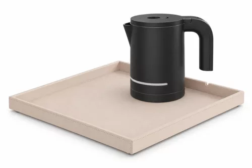 Bentley Fuji Tablett (Natur) + Halo Wasserkocher, 1 l (schwarz) – Set