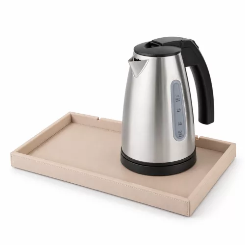 Bentley Etna Tablett (Natur) + Saffron View Wasserkocher, 1 l (Edelstahl) – Set