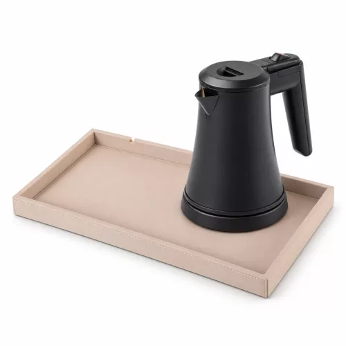 Bentley Etna Tablett (Natur) + Coral Wasserkocher, 0,5 l (mattschwarz) – Set