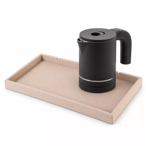 Bentley Etna Tablett (Natur) + Halo Wasserkocher, 0,6 l (mattschwarz) – Set