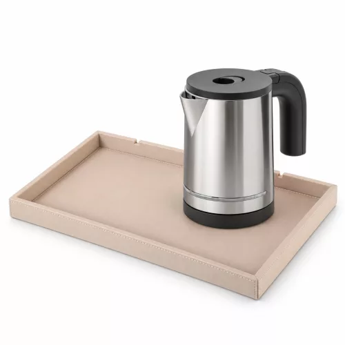 Bentley Etna Tablett (Natur) + Halo Wasserkocher, 0,8 l (Edelstahl) – Set