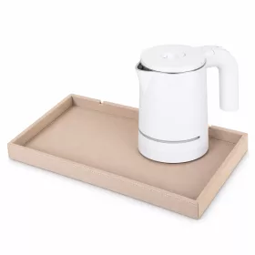   Bentley Etna Tablett (Natur) + Halo Wasserkocher, 0,6 l (weiß) – Set