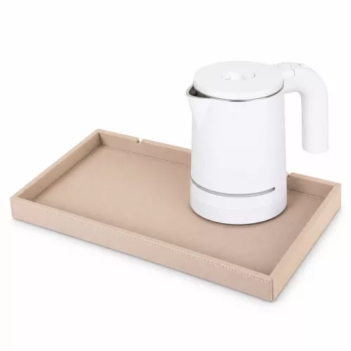 Bentley Etna Tablett (Natur) + Halo Wasserkocher, 0,6 l (weiß) – Set