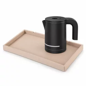   Bentley Etna Tablett (Natur) + Halo Wasserkocher, 1 l (schwarz) – Set