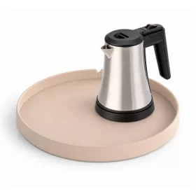   Bentley Maroa Tablett (Natur) + Coral Wasserkocher, 0,5 l (Edelstahl) – Set