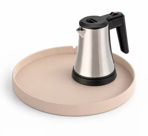 Bentley Maroa Tablett (Natur) + Coral Wasserkocher, 0,5 l (Edelstahl) – Set