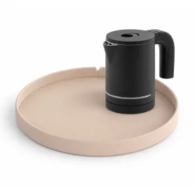  Bentley Maroa Tablett (Natur) + Halo Wasserkocher, 0,6 l (mattschwarz) – Set