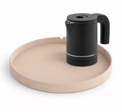 Bentley Maroa Tablett (Natur) + Halo Wasserkocher, 0,6 l (mattschwarz) – Set
