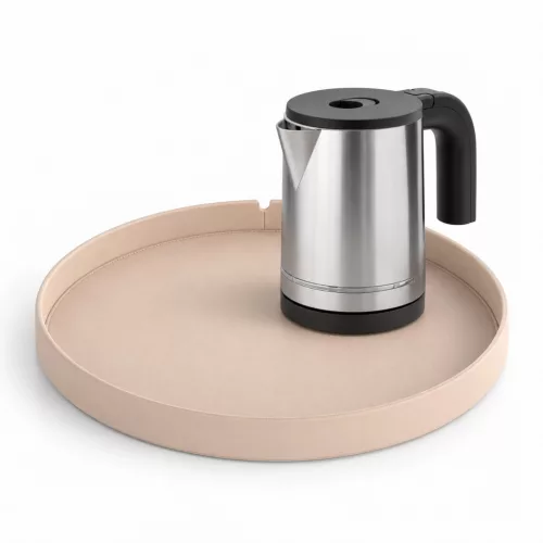 Bentley Maroa Tablett (Natur) + Halo Wasserkocher, 0,8 l (Edelstahl) – Set