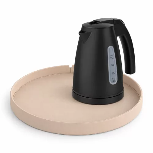 Bentley Maroa Tablett (Natur) + Saffron View Wasserkocher, 1 l (mattschwarz) – Set