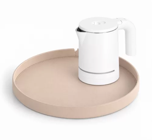 Bentley Maroa Tablett (Natur) + Halo Wasserkocher, 0,6 l (weiß) – Set