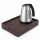 Bentley Stromboli Tablett (klassisch braun) + Saffron View Wasserkocher, 1 l (Edelstahl) – Set