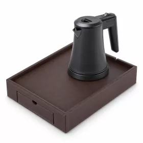   Bentley Stromboli Tablett (klassisch braun) + Coral Wasserkocher, 0,5 l (mattschwarz) – Set