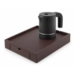   Bentley Stromboli Tablett (klassisch braun) + Halo Wasserkocher, 0,6 l (mattschwarz) – Set