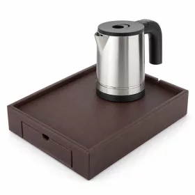   Bentley Stromboli Tablett (klassisch braun) + Halo Wasserkocher, 0,8 l (Edelstahl) – Set