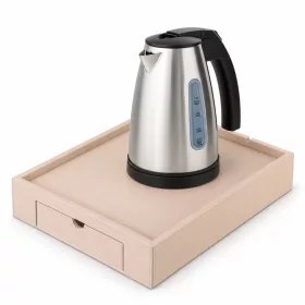   Bentley Stromboli Tablett (Natur) + Saffron View Wasserkocher, 1 l (Edelstahl) – Set