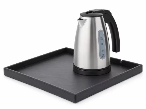 Bentley Fuji Tablett (schwarz) + Saffron View Wasserkocher, 1 l (Edelstahl) – Set
