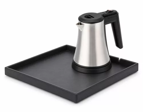 Bentley Fuji Tablett (schwarz) + Coral Wasserkocher, 0,5 l (Edelstahl) – Set