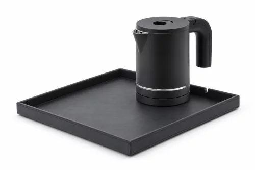 Bentley Fuji Tablett (schwarz) + Halo Wasserkocher, 0,6 l (mattschwarz) – Set