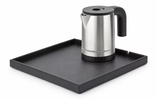 Bentley Fuji Tablett (schwarz) + Halo Wasserkocher, 0,8 l (Edelstahl) – Set