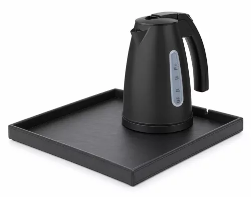Bentley Fuji Tablett (schwarz) + Saffron View Wasserkocher, 1 l (mattschwarz) – Set