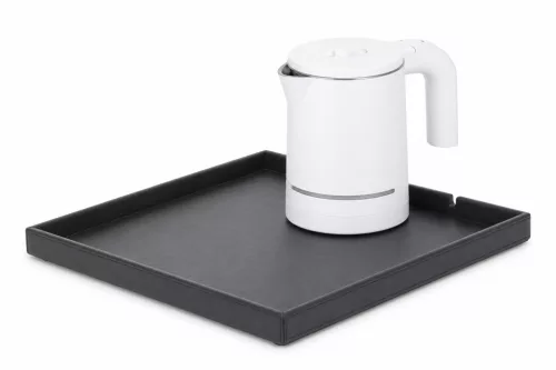 Bentley Fuji Tablett (schwarz) + Halo Wasserkocher, 0,6 l (weiß) – Set