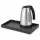 Bentley Etna Tablett (schwarz) + Saffron View Wasserkocher, 1 l (Edelstahl) – Set